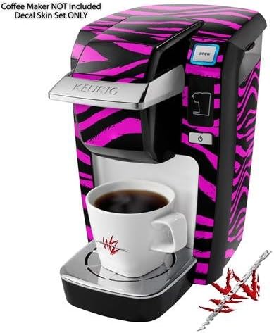 Decal Style Vinyl Skin compatible with Keurig K10 / K15 Mini Plus Coffee Makers Pink Zebra (COFFEE MAKER NOT INCLUDED)