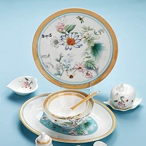 Dinnerware Set Dinner Party Tableware Service Set 40pieces Chinese Style Bone China Tableware Set for 8Dinnerware Set with Bowl Soup Plates Salad Pl