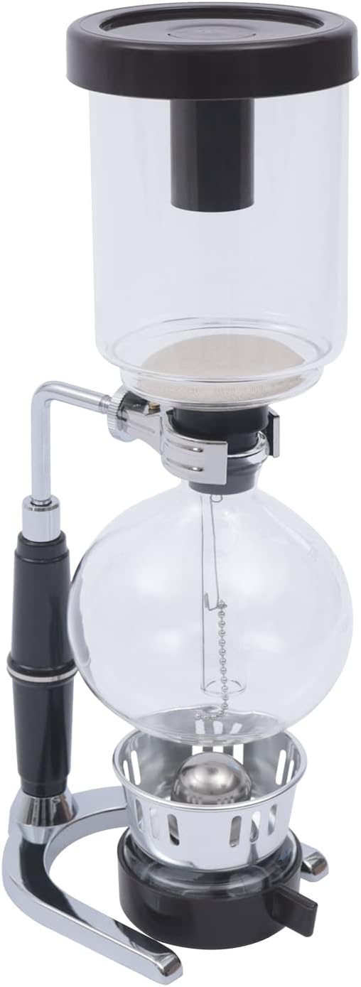 Vacuum Coffee Pot 5 Cups(500ml) Siphon Syphon Coffee Maker Borosilicate Glass Stainless Steel Black