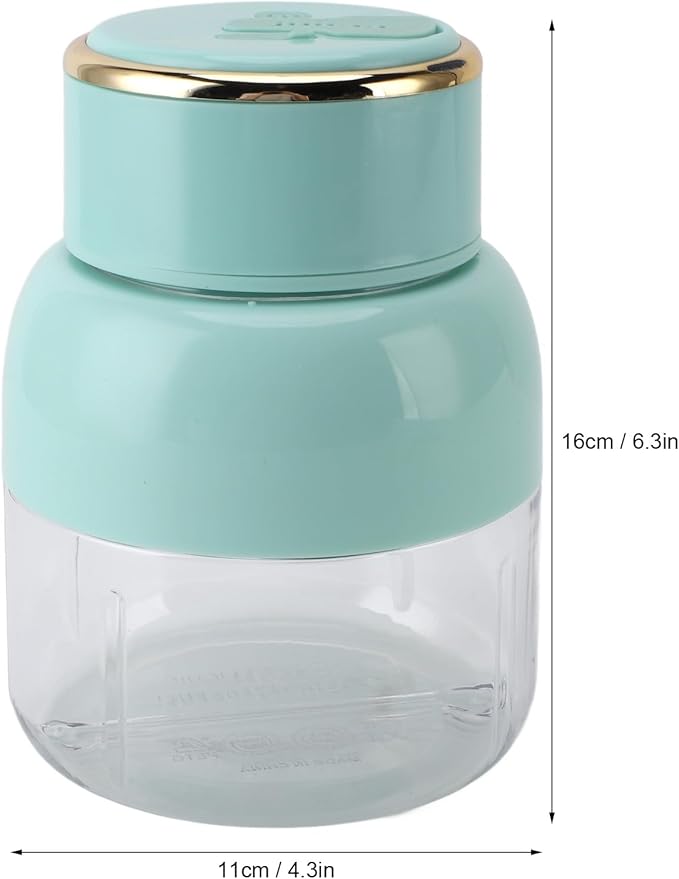 Portable Blender Cup USB Rechargeable 800ml Juice Blenders With 6 Blades Mini Blender Fresh Juicer Cup for Shakes and Smoothies Sports Travel Gym Office(Green)