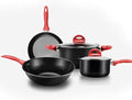 3-Piece Cookware Set Aluminum Non-Stick Cookware Glass Lid Comfortable Handle Suitable for Gas Induction Cooker Easy to Clean Frying Pan/D