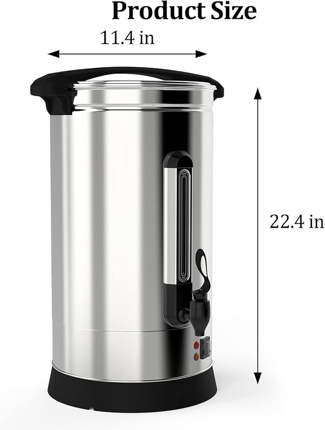 16 L/110 Cups Coffee Urn 4.2 gal Double Wall Commerical Coffee Maker for Buffet Catering Wedding Gathering Large Capacity Hot Coffee Dispenser Stainless Steel Hot Water Urn