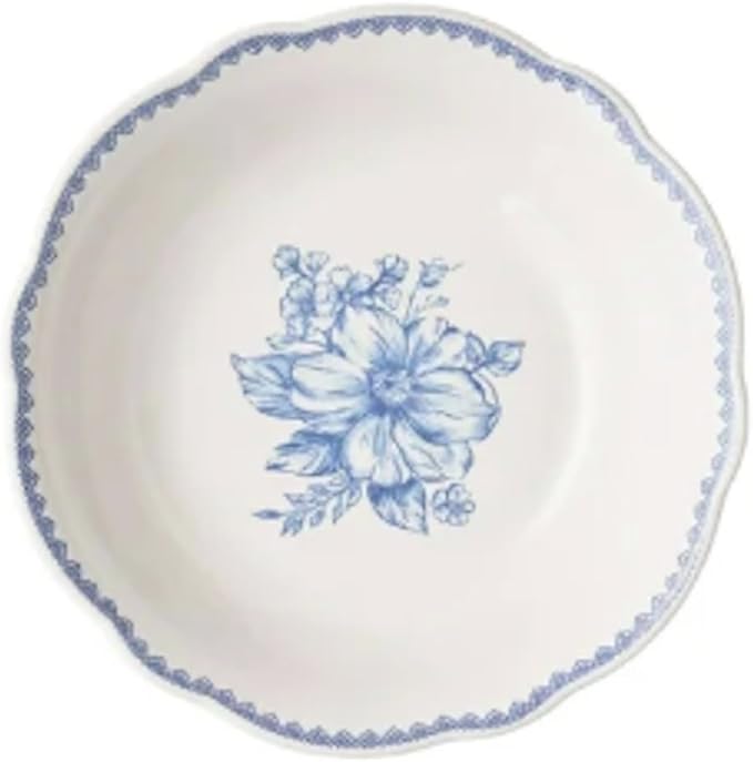 Vintage Inspired Agatha 12-Piece Stoneware Dinnerware Set (Agatha Blue)
