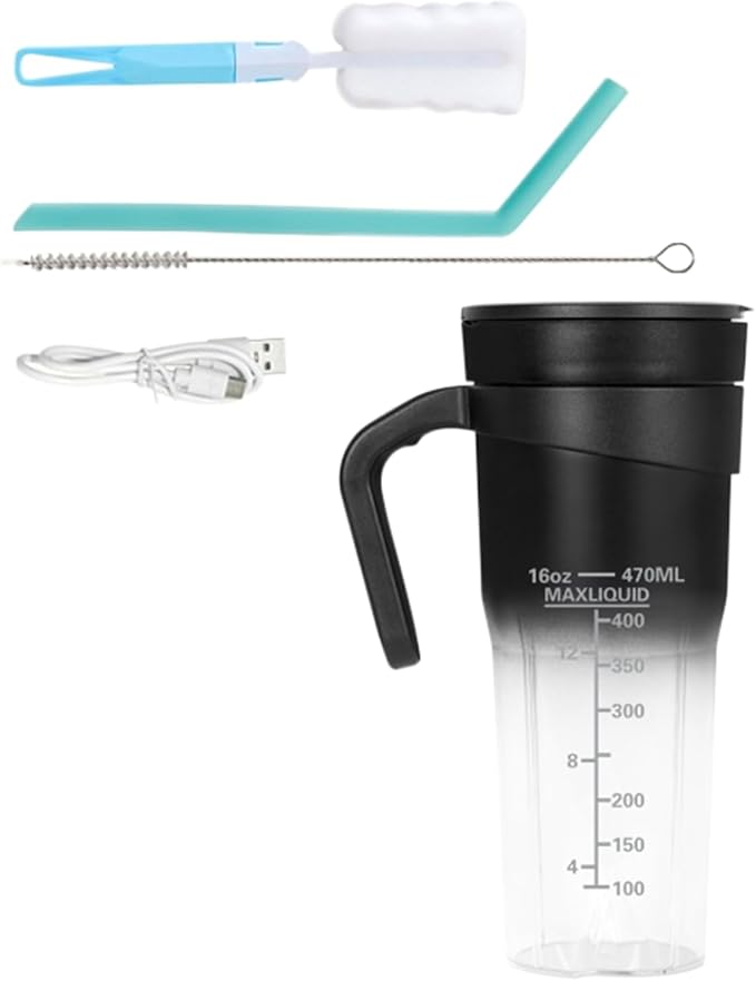 Portable Blender For Shakes 16oz Rechargeable With 6 Sharpness Multifunctional Cup Multifunctional Cup Handheld Juicer Office