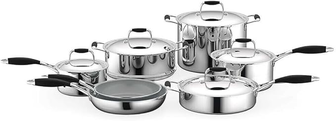For 12 Pcs. Kitchenware Pots &amp Pans Set-Prestige Ceramic Non-Stick Coating