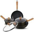 Pot Set Set Wok Soup Pot Milk Pot Ceramic Non-Stick Pot 4-Piece Set with Cover Kitchen Cooking Pot