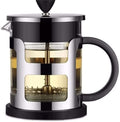 French Press Coffee Maker Heat-Resistant Borosilicate Coffee Pot Stainless Steel Coffee Press and 4 Filter Screens BPA-Free(600ml)