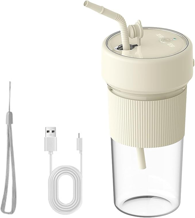 Small Portable Blender With Straw Electric Juicer Fruit Mixers Rechargeable Blender Small Juicer For Indoor Outdoor Portable Electric Juicer