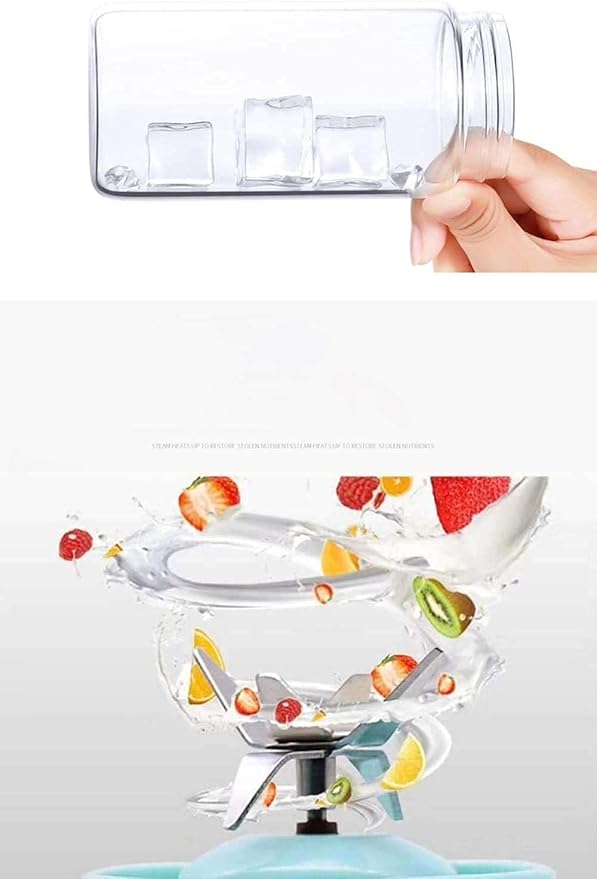 Electric Portable Juicer Blender Cup Household Fruit Mixer with Six Blades in 3DUSB Rechargeable Mini Blender for Sports Travel Gym and Outdoors