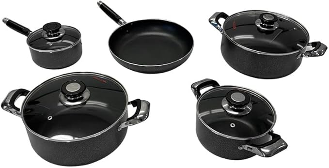 5 Pc Non-Stick Sauce Pot Sauce Pan Frying Pan Cookware Set Kitchen Supply