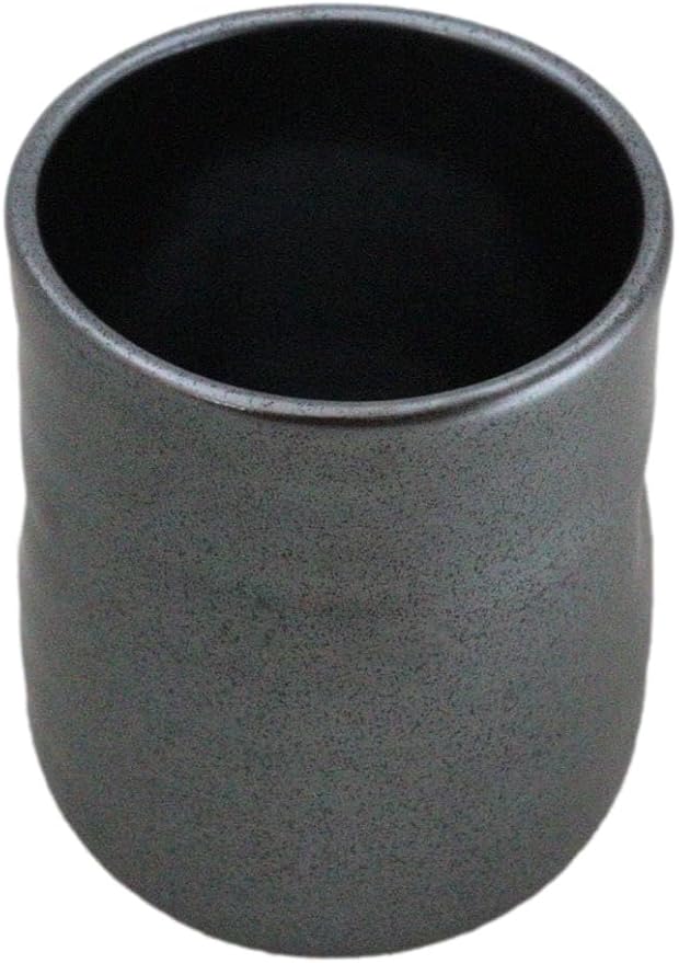 Ebros Gift Iron Black Clay Underglaze Technique Tetsu Kesho Porcelain Dinnerware Kitchen Set Asian Japanese Restaurant Supply (Pack Of 6 Reactive Glaze Tea Cups 9oz)