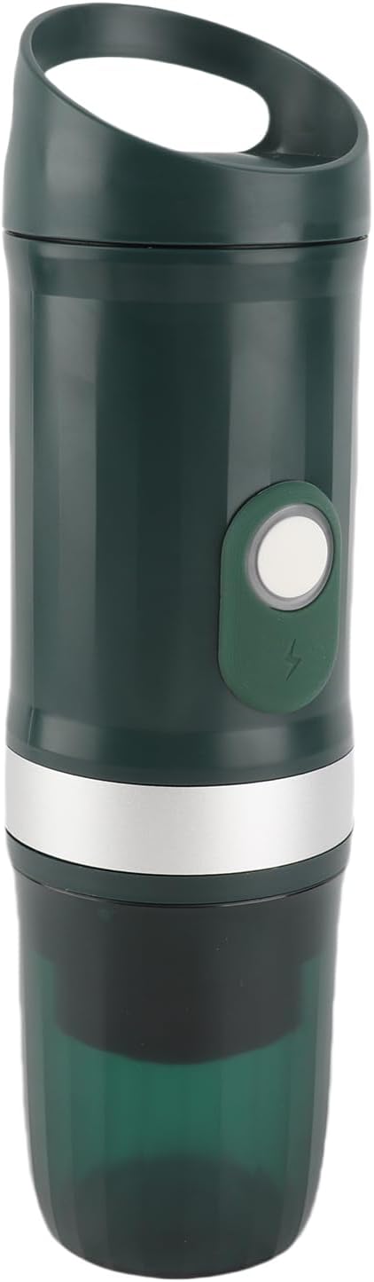 Portable Electric Espresso Coffee Machine Wireless Hot &amp Cold Brew 250ml Mini Single Serve Coffee Machine with 3 in 1 Coffee Powder DG Capsule 20 Pump Pressure (Green)