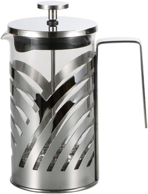 French Press Coffee Maker 600ML Stainless Steel Coffee Press Easy Clean Heat Resistant Borosilicate Glass - Free 100% BPA