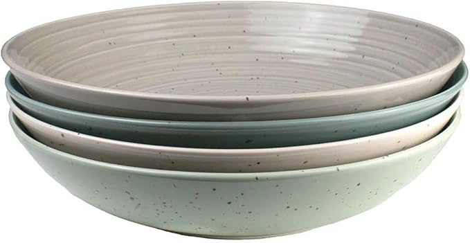 Sango Siterra Artist's Blend 20-Piece Stoneware Dinnerware Set – Service for 4 Mixed Glossy Finish with Unique Speckled Design for Everyday Dining &amp Entertainment Dishwasher &amp Microwave Saf