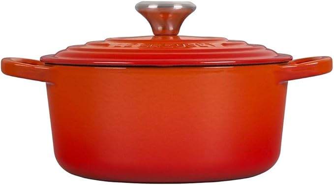 Le Creuset 5 Piece Enameled Cast-Iron SS Knob Condo Cookware Set (Flame)
