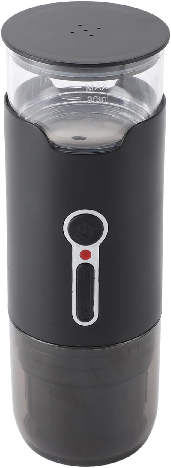 Rechargeable Mini Coffee Machine Portable Coffee Maker for Home Black 15 Bar Pressure Electric USB for Travel Camping Office (heating)