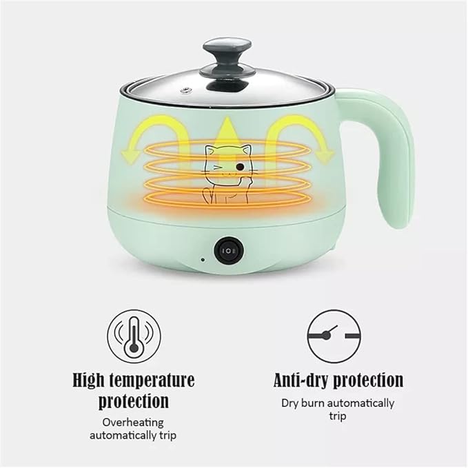 220V Multifunction Non-Stick Pan Samll 1-2 People Hot Pot Multi Electric Rice Cooker Home Dormitory Electric Cooking Machine (A 17.5cm*21cm) (B 17.5cm*21cm)
