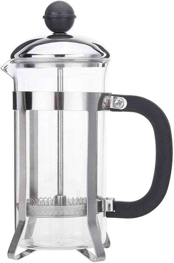French Press Coffee Maker With Stainless Steel Filter Large Comfortable Handle &amp Glass Protecting Durable
