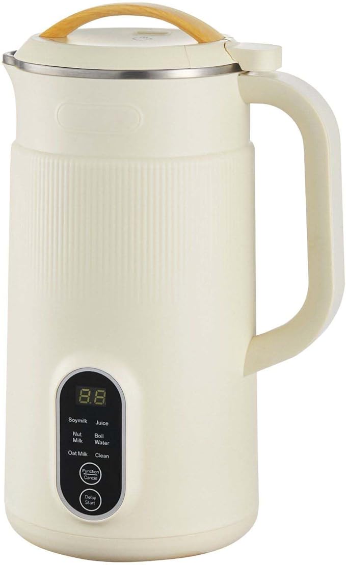 Nut Milk Maker 20oz Soy Milk Machine - 6-in-1 Oat Almond Rice Milk Juice Boil Water Self-Cleaning 12-Hour Delay Plant-Based Beverage Maker