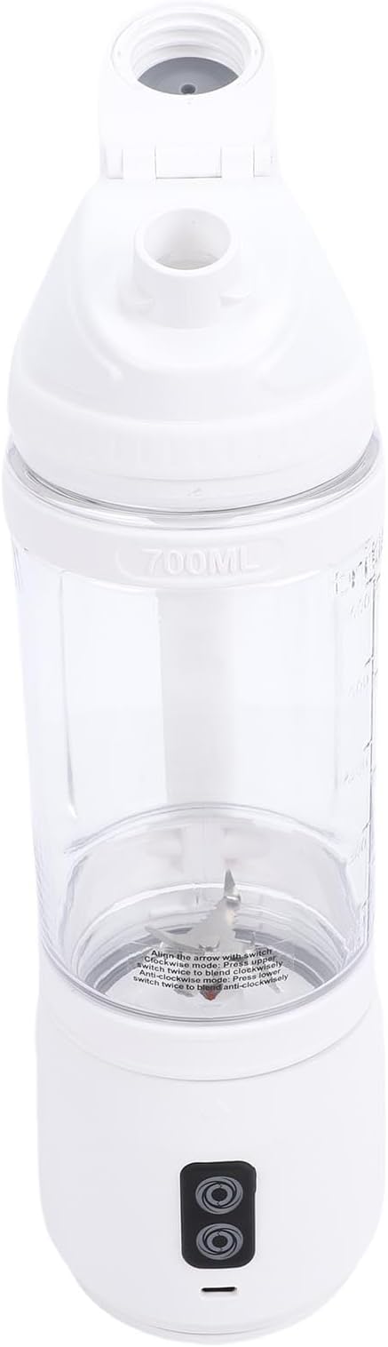 Haofy Portable Blender Cup with LED Display 700ml Cordless Juicer for Smoothies and Shakes 240W High Power Bidirectional Cutter for Ice Fruits Travel Gym Home Use (700ml)