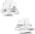 MALACASA 30 Piece Ivory White Dinnerware Sets Bundle with 26 Piece Plates and Bowls Sets Series FLORA
