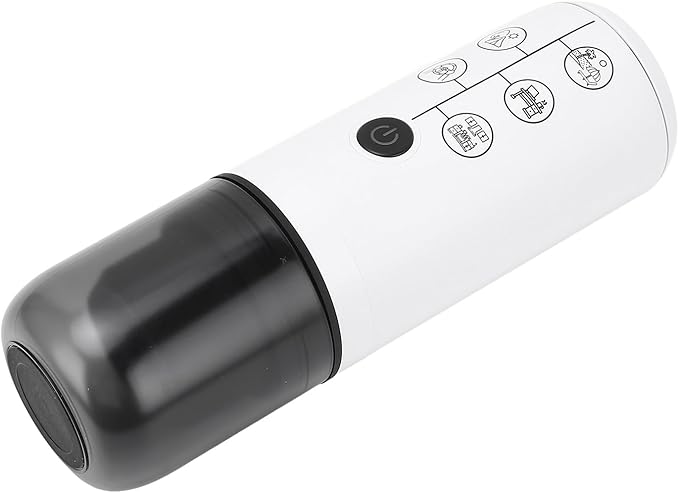 Asixxsix Portable Maker Cordless Rechargeable 120ml Travel Coffee Maker Electric Capsule Machine with Automatic Shut Off and 17 Bar Pressure for Outdoor Home Office Car Camping (White)
