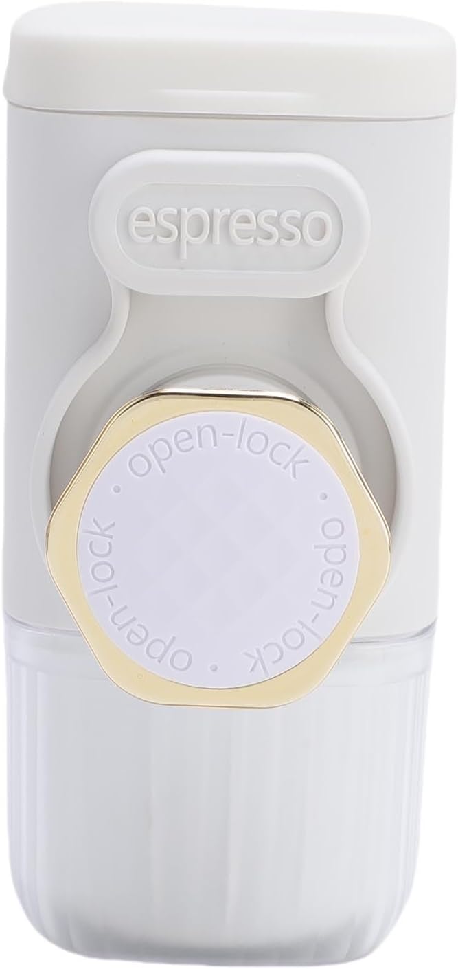 Small Travel Coffee Maker Easy to Use Portable Coffee Maker Compact and Versatile Manually Operated Machine for Home and Office (White)