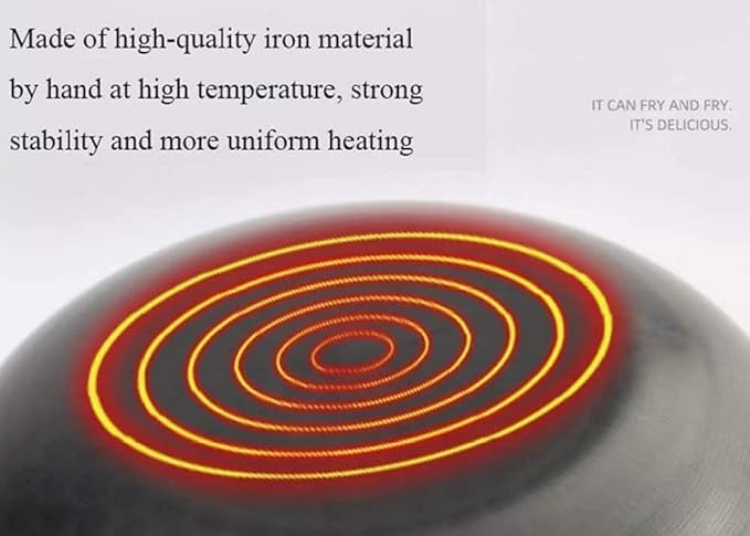 Cooking Pot Cast Iron Wok Pan Fine Iron Stew Non-Stick Wok Uncoated Household Large Iron Pan Double Ear Pig Iron Stew Pan