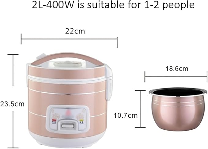 Household Rice Cooker-Steamer Household Non-Stick Rice Cooker One-Key Cooking And Automatic Heat Preservation For 1-8 People(2L)