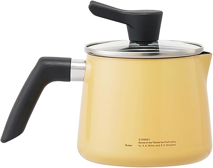 Skater Winnie the Pooh 1.3 L All-Purpose Pot 7-in-1 1.4 Qt Painted Finish Aluminum 5.4 x 8.7 x 6.4 in Tempered Glass Lid Gas Halogen Sheath Radiant Electric Compatible