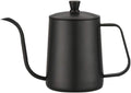 Coffee Press 600ml Pour Over Kettle Coffee Maker Stainless Steel Long Neck Drip Tea Pot Jug Can Kitchen Tool Pots(Black)