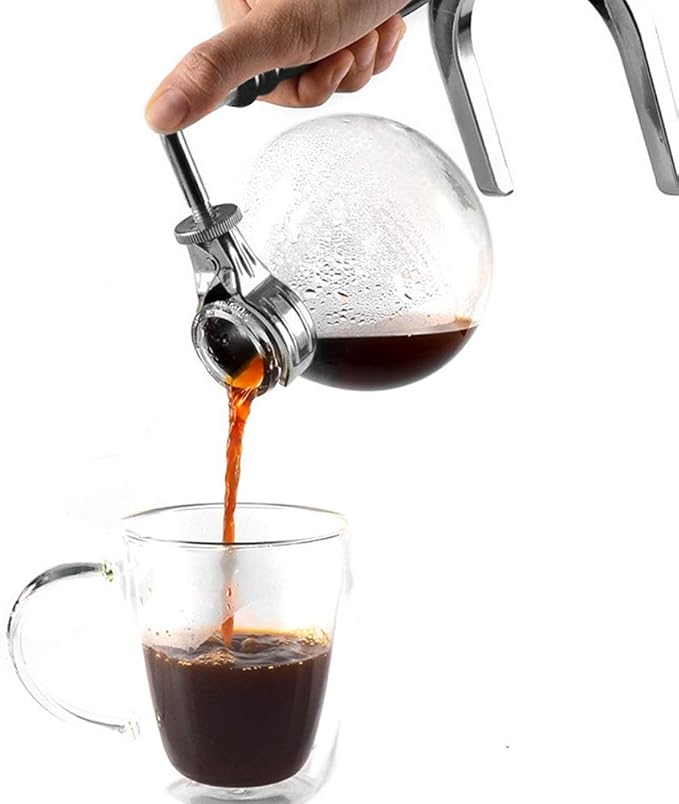 5 CupSiphon Coffee Maker with Wooden Handle syphon coffee brewer coffee siphon Vacuum Brewer Pot Syphon Machine Glass Drip Coffee Maker Set Siphon Syphon Coffee Maker