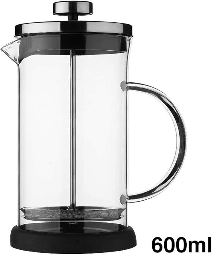 Coffee Press Manual Kitchen Press Drinkware Filtration Easy Clean Tea Pot Stainless Steel Coffee Maker Pots(600ml)