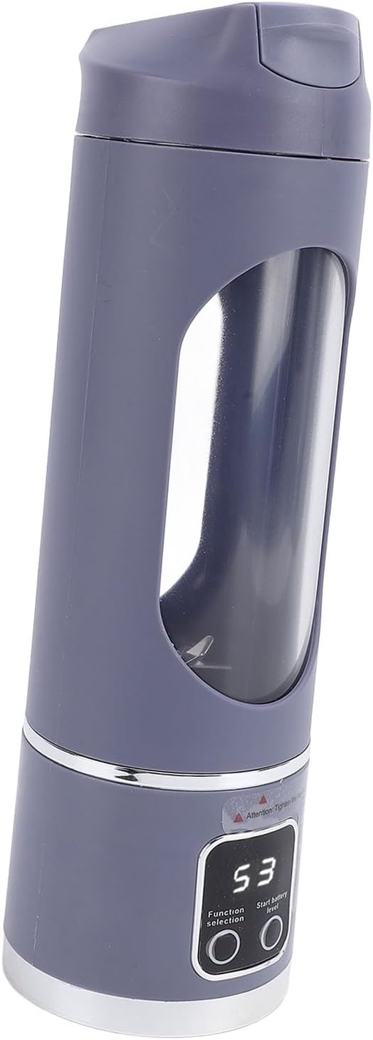 450ML Portable Juicer Cup - USB Rechargeable Travel Blender with 12 Blades &amp 3 Speeds - Smoothies &amp Fruit Juices for Home Office and Outdoors (Violet)