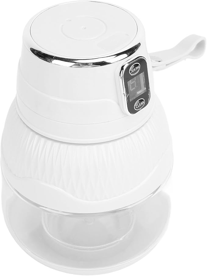 Portable Juicer Cup Cordless Multifunctional Electric Blender High Speed Motor 600ml Capacity for Home School Office Plastic Material (White)