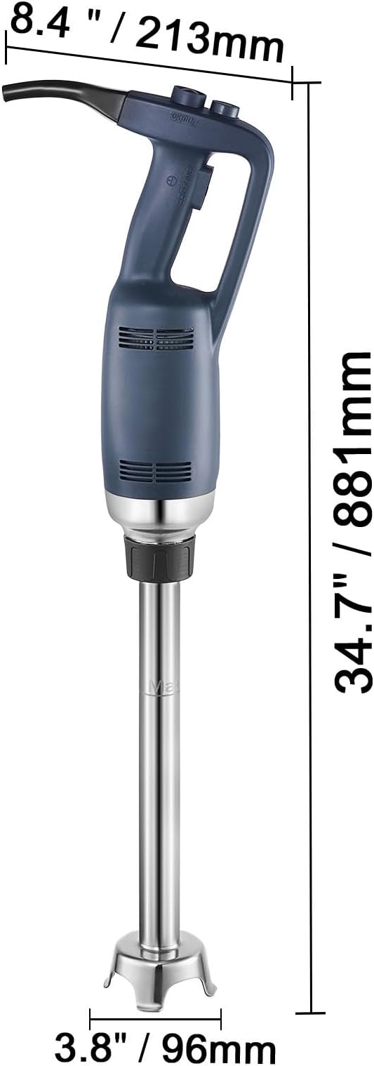Happybuy Commercial Immersion Blender 350W Heavy-Duty Hand Mixer 20-inch Stepless Variable Speed Mixer with Stainless Steel Blade Versatile Portable Mixer for Soup Sauces