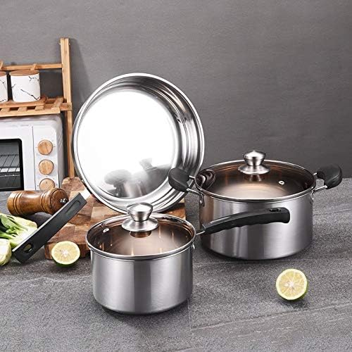 Cookware 3pcs/Set Stainless Steel Pot Soup Pot Nonmagnetic Cooking Multi Purpose Cookware Non Stick Pan Induction Cooker Pot
