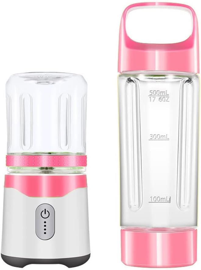 Personal Blender juicer Small Frozen Food and Vegetable Fruit Electric Mix Processor USB Rechargeable (Color : Pink)