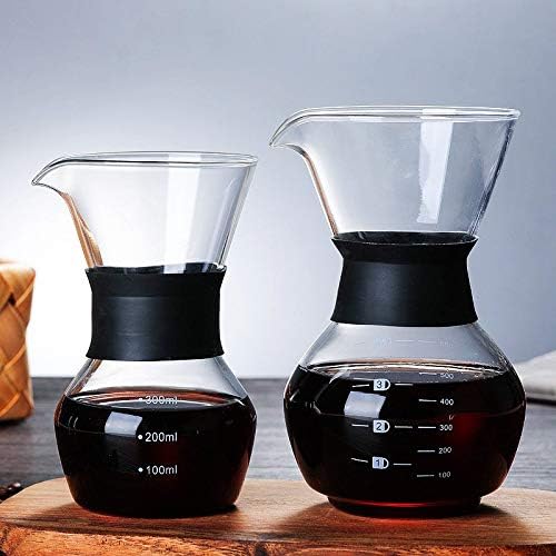 GaRcan Coffee Kettle Glass Coffee Kettle Drip Brewing Hot Brewer Coffee Pot Dripper Barista Pour Over Coffee Maker Perfect for Coffee Lover（300/600ml ） (Color : 300ML no Filters