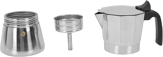 Yosoo Crafted Stainless Steel Italian Coffee Maker Rich Full Bodied Flavor Uniform Heat Distribution Stovetop Easy to and Rustproof Ideal for Home or Outdoor Use (6 Cups 300ML)