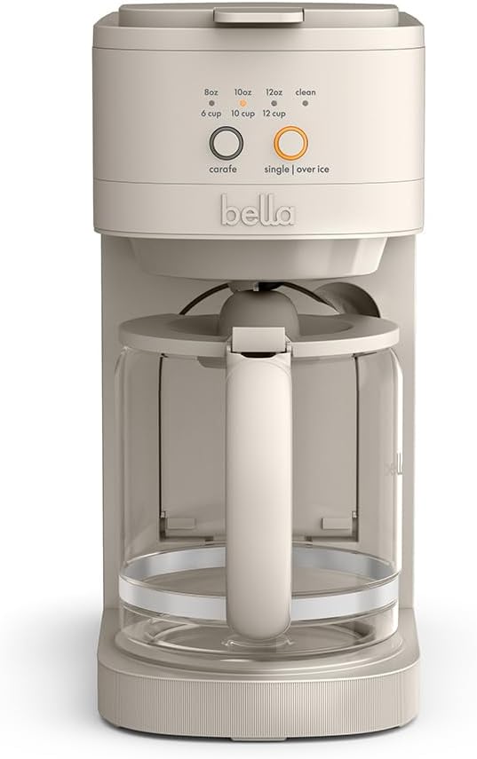 BELLA VersaBrew 2-in1 Coffee Maker K-Cup compatible Brew 3 Sizes Carafes &amp Single Serve Cups Dishwasher Safe Reusable Filter &amp Filter Holder Iced Coffee Function 60oz Tank Oatmilk
