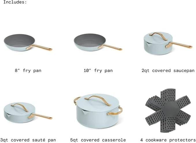 12-Piece Ceramic Nonstick Cookware Set Pots and Pans with Strainer Lids (Hydrangea)