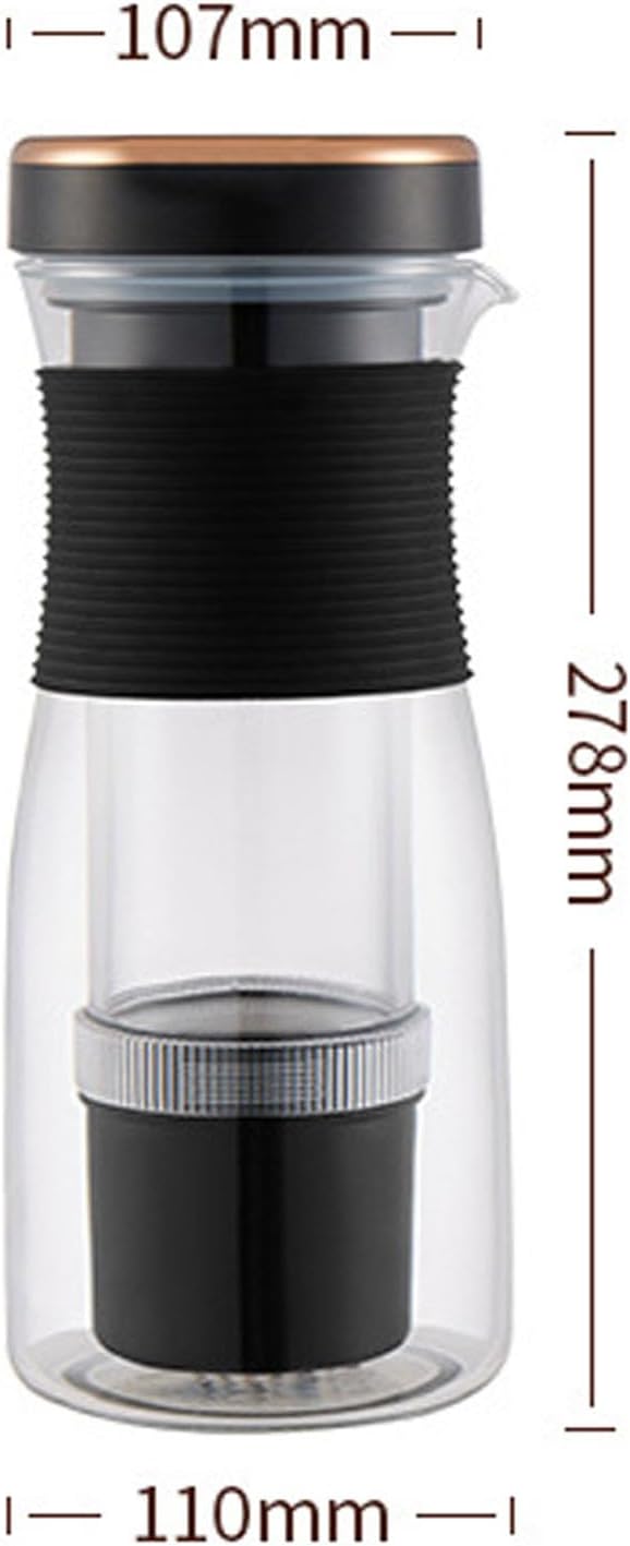 Electric Cold Brew Coffee Maker Iced Tea &amp Coffee Maker 10-minute Rapid Extraction 600 ml Glass Coffee Pot 4 Brewing Strength Settings Wireless Charging Portable &amp Convenient