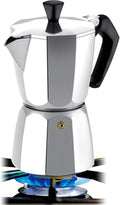 Handmade Silver Moka Pot - 3 Cup Manual Coffee Maker for Full-Bodied(9 cup)