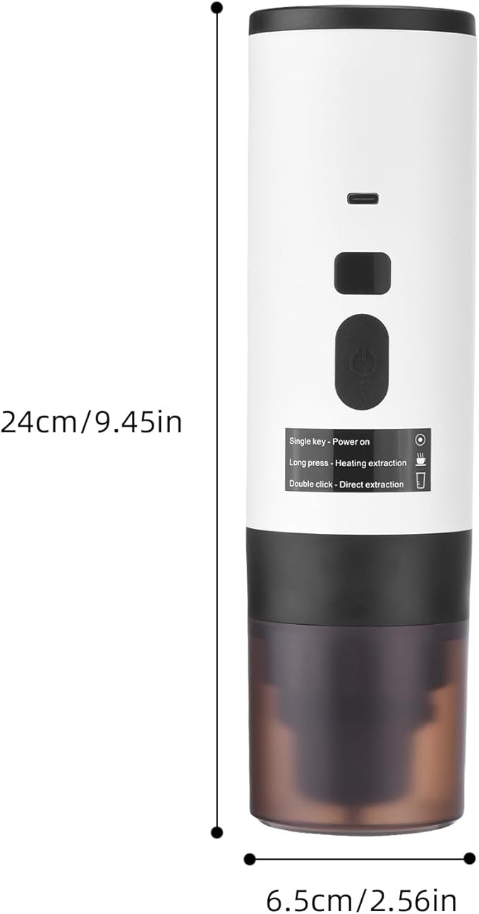 HEEPDD Portable Coffee Maker Machine with 15Bar High Pressure and Digital Display Compatible with Ground Coffee and Capsules for Travel Camping Office