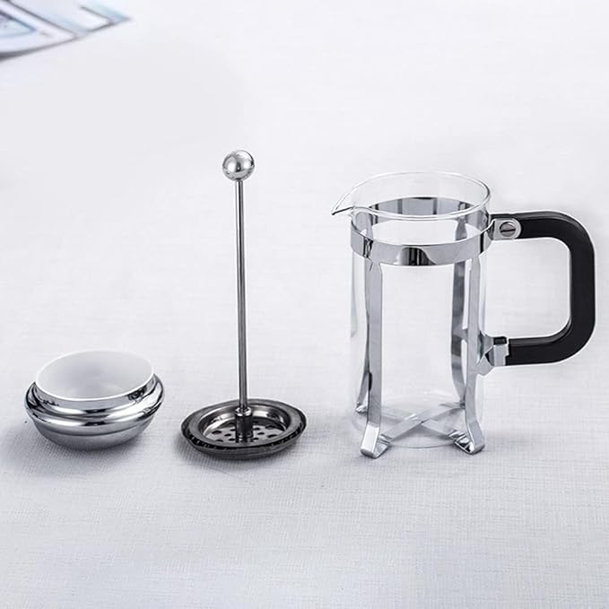 Press Coffee Maker Coffee Press CaffettiereCoffee MakerFrench Press Coffee Maker French Press Pot Easy to Clean French Press Filters Stainless Steel Double Wall Heat Resistant Glass No Residue Ea