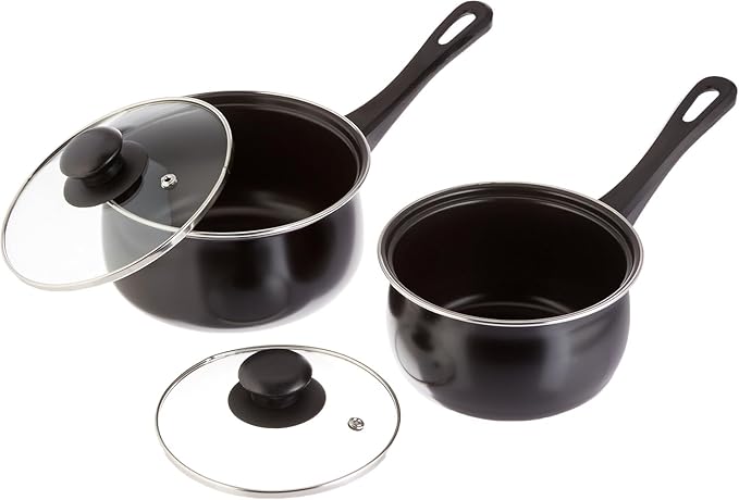 7 Piece Carbon Steel Nonstick Cookware Set – Durable Nonstick Pots and Pans for Even Heating and Easy Food Release
