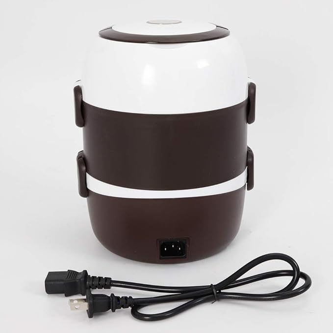 DYRABREST Portable Lunch Box Rice Cooker Steamer 3 Layer 110V/2L Stainless Steel Inner Pot