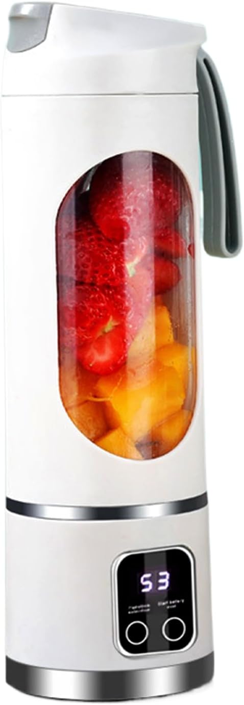 Electric Juicer Cup Display Fruit Mixing Machine 12 Inches Personal Blender with Rechargeable Battery Portable Shakes Maker with Safety Lock Kitchen Gym Travel Dormitory Apartment Organizer