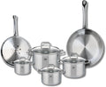 ELO 9504050 6-Piece Cookware Set 2 Frying Pans 24 and 28 cm and 4 Saucepans 12 14 16 and 20 cm Elo Profi Citrine Stainless Steel Induction